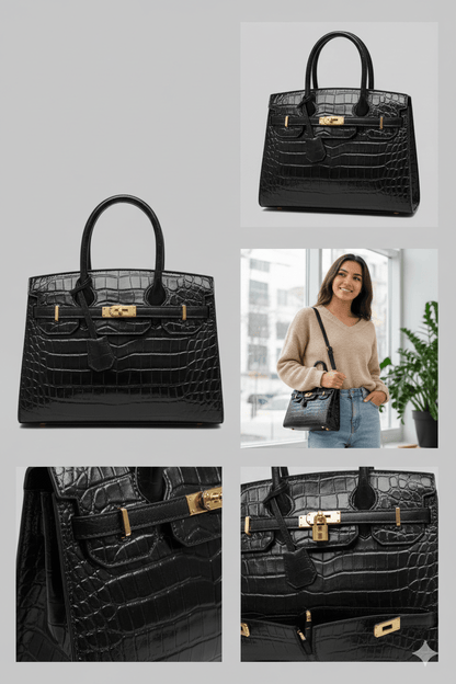 Bolso de Mujer en Piel Sintética Textura Cocodrilo Modelo Blinkin